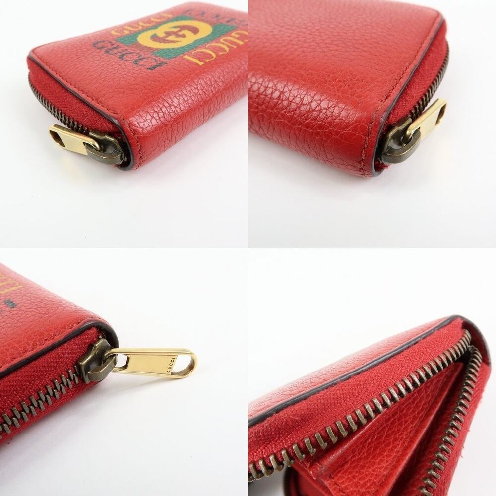 Gucci Logo Print Calfskin Coin Purse Red - Picture 16 of 16